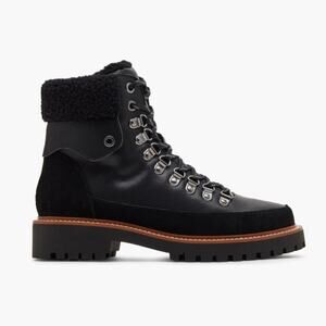 Blondo Natasia Faux Shearling Cuff Waterproof Black Boots – 9M